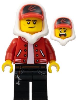 Jack Davids - Red Jacket with Cap and Hood (Lopsided Smile / Scared)