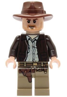 Indiana Jones - Dark Brown Jacket, Reddish Brown Fedora, Closed Mouth Lopsided Grin