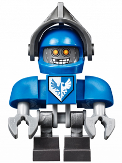 Clay Bot - Blue Shoulders, Flat Silver Visor