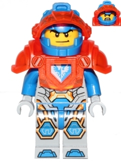 Clay - Blue Helmet, Trans-Neon Orange Visor, Trans-Neon Orange Armor