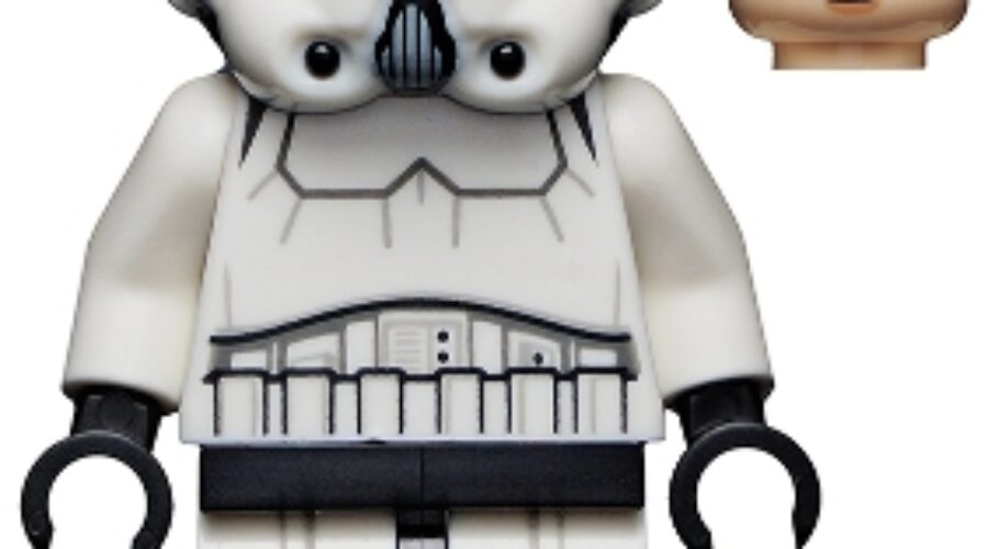 Imperial Stormtrooper - Female, Dual Molded Helmet with Light Bluish Gray Panels on Back, Light Nougat Head, Angry Smile